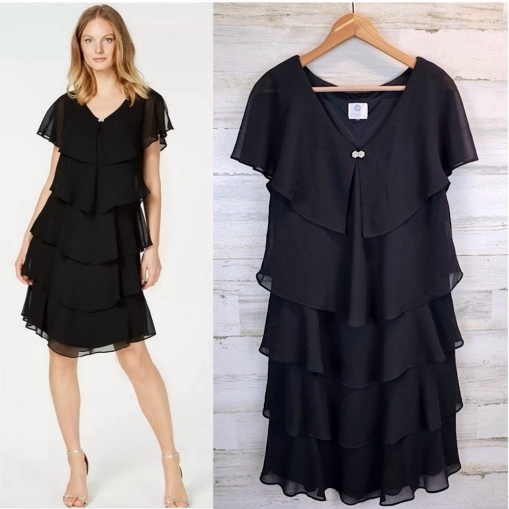 Black tiered cocktail dress